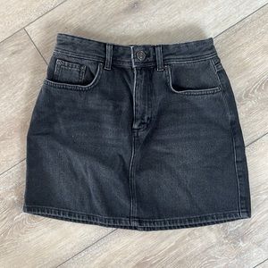 BDG black denim mini skirt